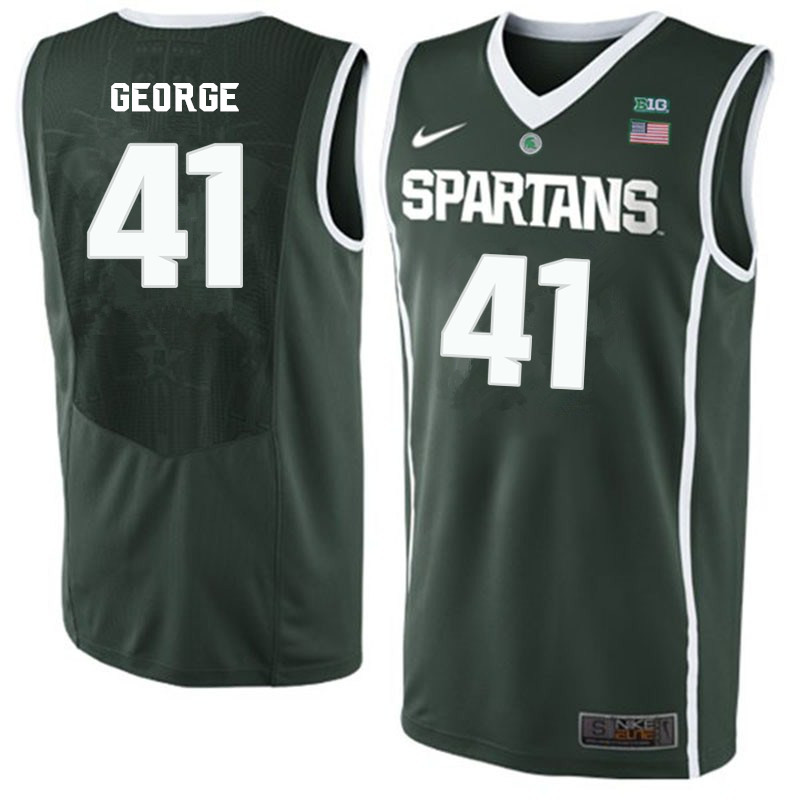 Men Michigan State Spartans #41 Connor George NCAA Nike Authentic Green 2019-20 College Stitched Basketball Jersey VJ41Q50SW